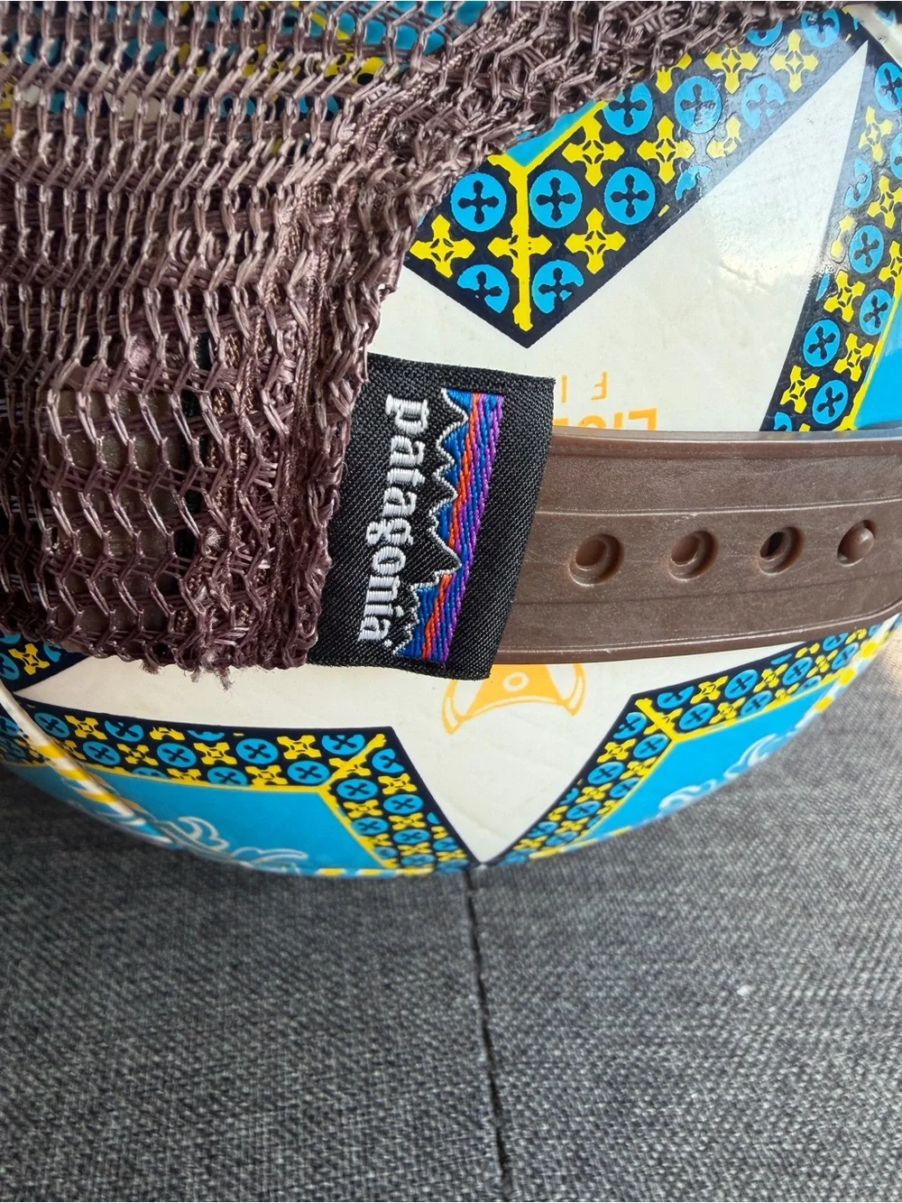 Patagonia Kids Trucker Hat - Brown & Cream with Multicolor Logo